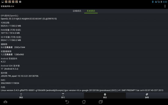 可用約 1GB RAM 及 運行 Android 4.2.2