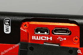 HDMI 及 USB 插口，旁邊 Wi-Fi 標誌顯示新機提供連線功能。