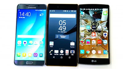 最強對最強！Sony Xperia Z5 Premium、Samsung Galaxy Note 5、LG G4 屏幕比試！