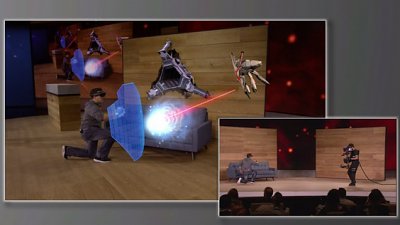 新世代打機方式 Hololens，連同智能手帶 Microsoft Band 發表！