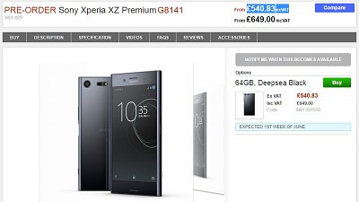 Sony Xperia XZ Premium 定價平到笑！6 月初有售

