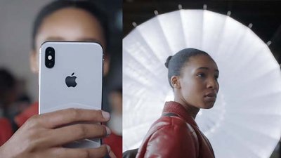 iPhone X 新廣告宣傳片，強調拍攝有影樓打燈的拍照效果