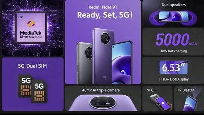 小米 Redmi 9T 系列發表：終於實現 5G 雙咭雙待功能