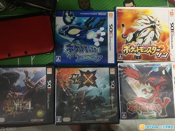 9成新 3ds ll 红色主机   pokemon蓝宝石   pokemon sun   pokemon y