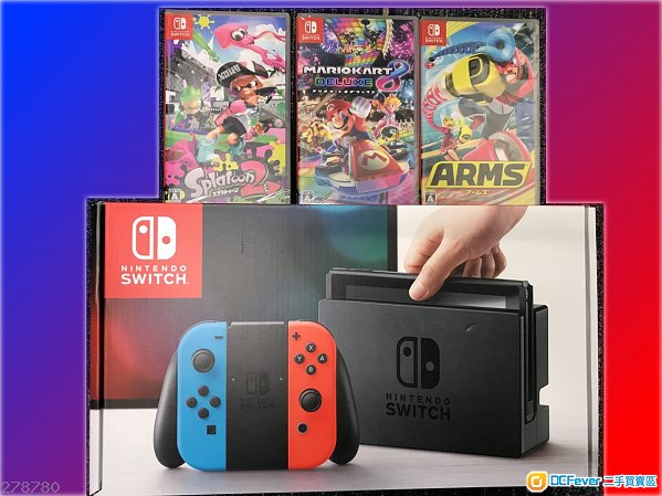 全新未开 香港行货 任天堂 nintendo switch 套装- 电光蓝/红组合套装