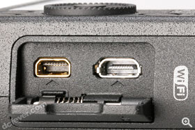 AV OUT / DIGITAL 以及 HDMI 插口。旁邊亦標明 GM1 支援 Wi-Fi 功能。