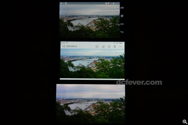Meizu MX4 觀看相片時，有一定程度的後製，天色比原圖更藍 