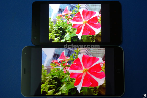 紅米 2 的屏幕白平衝比較準確，而且顏色的表現上，紅米 2 屏幕亦比較鮮艷 (上為紅米 2、下為魅藍 Note)