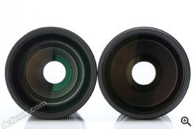 兩鏡的最大光圈都是 f/5-6.3，目視下光圈孔徑差不多。