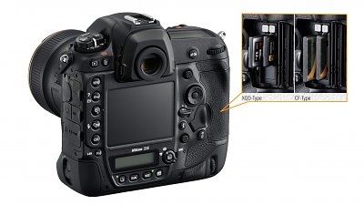 雙 XQD 定雙 CF 由你換：Nikon D5 記憶卡槽可購買後付費更改！