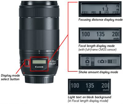 Canon EF 70-300 F4-5.6 IS II USM 電子距離窗設震動幅度顯示- DCFever.com