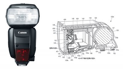 【內置風冷系統】Canon 混合式閃光燈專利