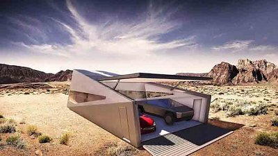 Tesla Cybertruck 充電堡壘面世！美公司客製化太陽能泊車位