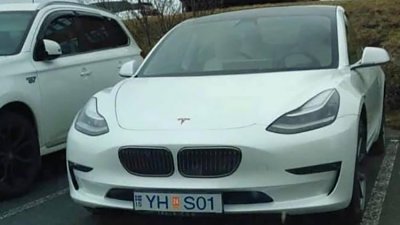 混種 Tesla 搭 BMW 標誌「鼻孔」？！網民充滿問號