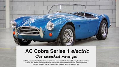 【眼鏡蛇】AC Cars 電化重生！Cobra Series 1 Electric 格調比性能重要