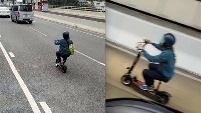 外藉男駕電動滑板車闖將軍澳隧道　網民：佢畀散銀定八達通呀？