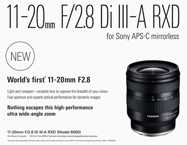 タムロン 11-20mm F2.8 Di III-A RXD ソニーE B060 | www.codipsa.com.py