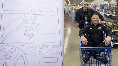 威斯康星州警察手畫超可愛意外解構圖　網民：創意爆發！