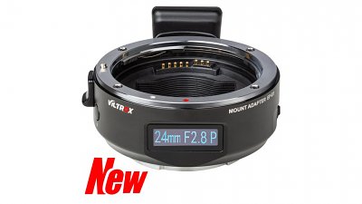 內建 LCD 顯示拍攝資訊：Viltrox EF-E5 智能轉接環
