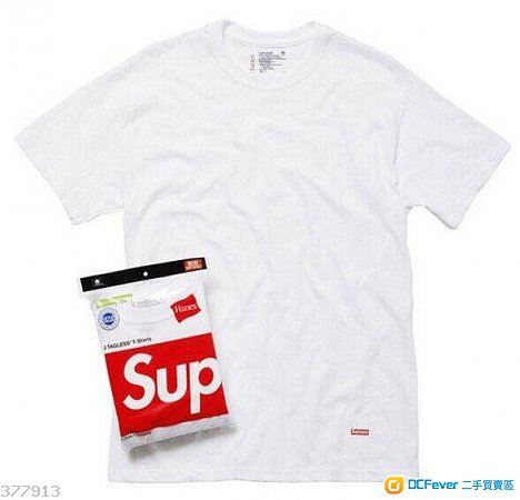 supreme x hanes tagless tees t-shirt box logo s 白色 (1 pack 3件